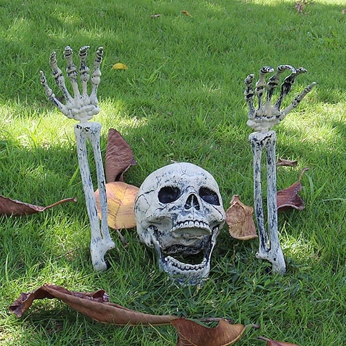 realistische Skelettpfähle Halloween-Dekorationen für Rasenpfähle Garten Halloween-Skelett-Dekoration