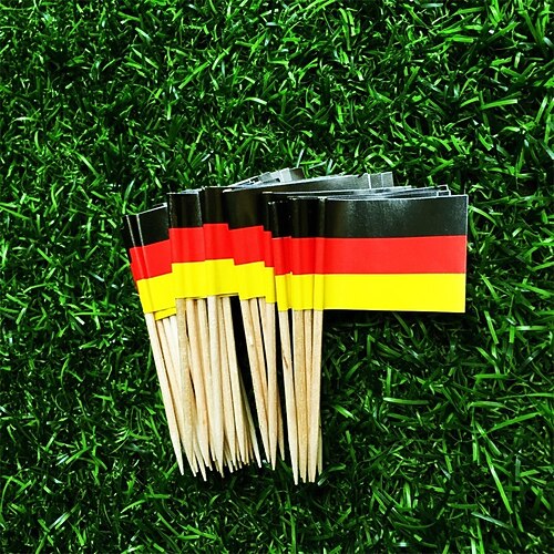 100 Stück Oktoberfest-Cupcake-Topper, Biertag-Kuchenaufsatz, bayerische Festival-Kuchen-Picker für Partyzubehör zum Thema Bier, Oktoberfest-Party-Dekoration Image