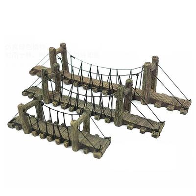 High Quality Fish Tank Landscaping Simulation Rope Suspension Bridge Aquarium Decoration Resin Bridge Turtle Climbing Platform