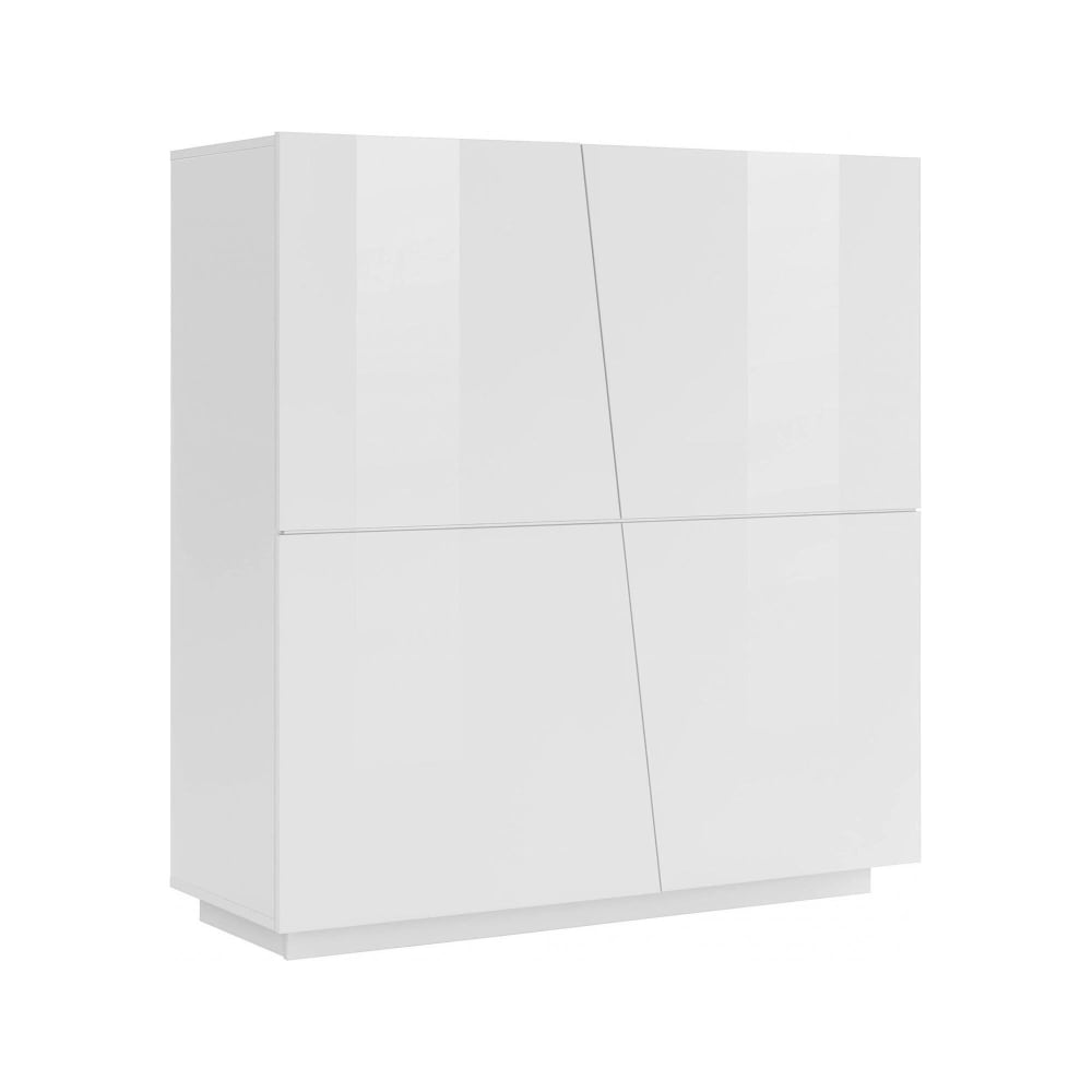 Buffet effet bois blanc brillant 120x43cm