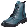 Schnürstiefelette REMONTE, Damen, Gr. 45, blau (petrol), Leder, used, klassisch, Schuhe, Blockabsatz, Stiefelette, Schnürboots, Flats im Used Look