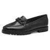 Slipper TAMARIS, Damen, Gr. 40, schwarz, Glattleder, unifarben, klassisch, Schuhe, Loafer, Halbschuh, Schlupfschuh mit eleganter Zierkette