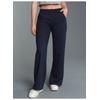 Jerseyhose TRIGEMA "TRIGEMA Jogginghose mit weitem Bein", Damen, Gr. M, US-Größen, blau (navy), 70% Baumwolle, 30% Polyester, casual, Hosen