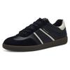 Plateausneaker TAMARIS, Damen, Gr. 42, schwarz (schwarz, kombiniert), Leder, Lederimitat, unifarben mit Farbeinsatz, sportlich, Schuhe, Freizeitschuh, Halbschuh, Schnürschuh mit gepolstertem Schaftrand