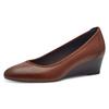 Pumps TAMARIS, Damen, Gr. 40 (6,5), braun, Leder, unifarben, elegant, Schuhe, Keilabsatz, Halbschuh, Schlupfschuh mit komfortablem Elastikeinfass