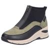 Sneaker RIEKER, Damen, Gr. 39, bunt (schwarz, khaki), Lederimitat, Textil, sportlich, Schuhe Sneaker, Freizeitschuh, High Top Sneaker, Stiefelette mit modischer Laufsohle