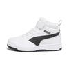Sneaker PUMA "Rebound V6 Mid Sneakers Kinder", Kinder, Gr. 33, schwarz-weiß (weiß schwarz), Obermaterial: Synthetik, Textil; Futter: Textil; Innensohle: Textil; Laufsohle: Gummi, Schuhe