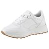 Sneaker GEOX "D AMABEL A", Damen, Gr. 38, weiß, Leder, sportlich, Schuhe Sneaker, Keilabsatz, Freizeitschuh, Halbschuh, Schnürschuh im Monochrome-Look