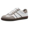 Plateausneaker TAMARIS, Damen, Gr. 41, weiß (sanftes weiß kombi), Leder, Lederimitat, unifarben mit Farbeinsatz, sportlich, Schuhe, Freizeitschuh, Halbschuh, Schnürschuh mit gepolstertem Schaftrand