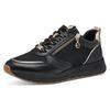 Keilsneaker TAMARIS, Damen, Gr. 39, schwarz (schwarz kombiniert), Lederimitat, Textil, sportlich, Schuhe Sneaker, Freizeitschuh, Halbschuh, Schnürschuh, trendige Metallic-Details