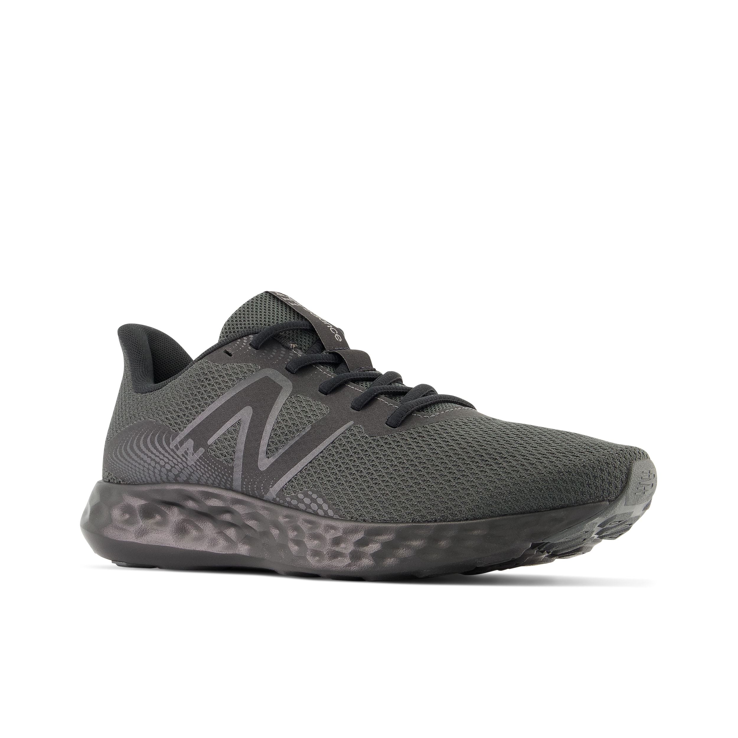 Laufschuh NEW BALANCE "411", Damen, Gr. 45,5, schwarz (schwarz, schwarz), Textil, Schuhe Laufschuh