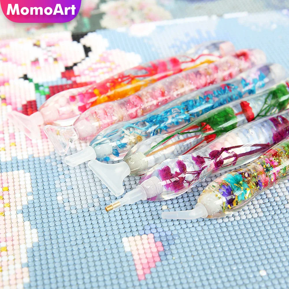 HUACAN-Stylo de peinture au diamant en résine de fleurs avec têtes de rechange, multi-placeur, accessoires de mosaïque de bricolage, kit d'outils d'artisanat