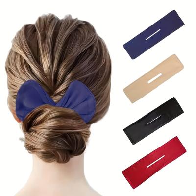 TEMU 4-pack Hair Bun Maker Set Magic French Twist Hair Clip Bands Women's Hairstyle Accessories In Assorted Colors