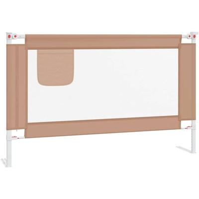 Kleinkind-Bettschutzgitter Taupe 120x25 cm Stoff Vidaxl