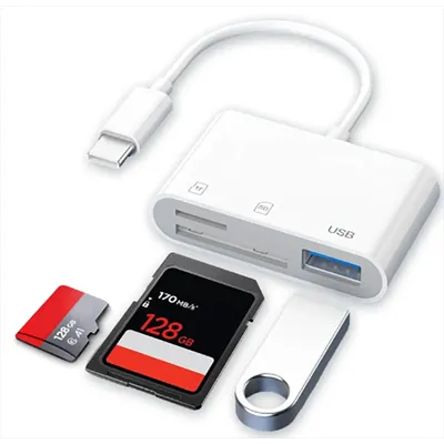 3 in 1 Type-C Multi Adapter For PD Charging USB Connector SD TF USB Card Reader for Macbook Laptop