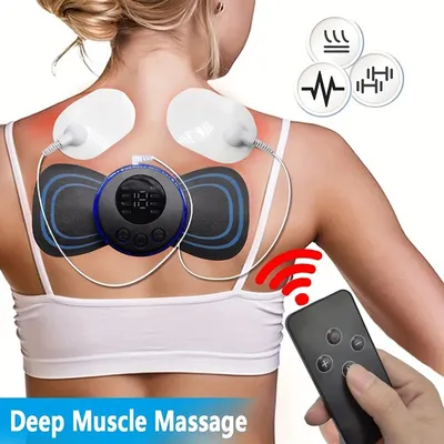 8 Modes Rechargeable Neck Massager With Remote Control EMS Low Frequency Pulse Massager For Muscle