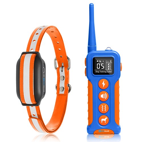 Hundetrainingshalsband Antibellhalsbänder für Hunde mit einstellbarem Piepton, Vibrationsalarm, wasserdicht LED-Halsband für große und mittelgroße Hunde, Fernhalsband, 1000 m, professionelles Image