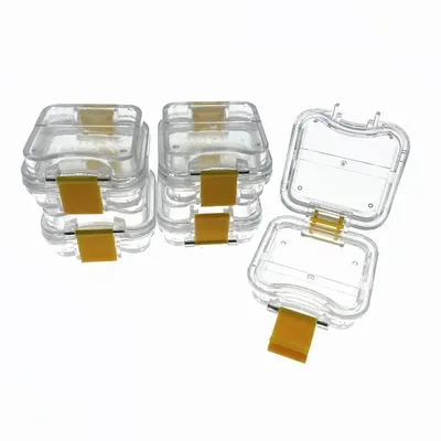New 50pcs Plastic denture Tooth Box with Film High Quality Denture Storage Box Membrane Tooth Box