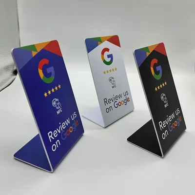 NFC Google Reviews Bracket 13.56Mhz Programmable Google Review Card NFC Station Table Bending Card