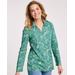 Blair Women's Essential Knit V-Neck Polo - Green - L - Misses