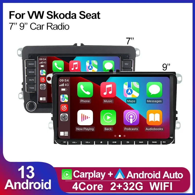 Android-Autoradio für Volkswagen Golf 5 6 Polo Passat B6 B7 CC Skoda Jetta Universal Multimedia Wireless für Carplay Auto-Bildschirm Image