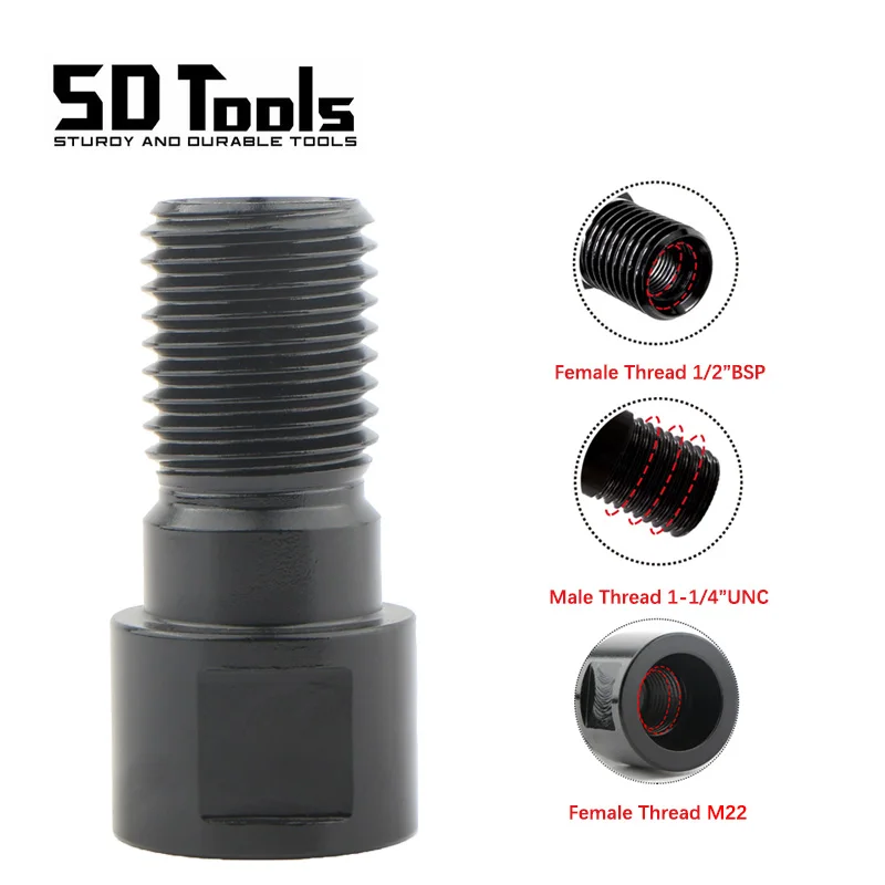 Adattatore filettatura femmina M22 a filettatura maschio da 1-1/4 "per punta diamantata M22 foro sega convertitore filettatura strumenti di collegamento 1/2 BSP