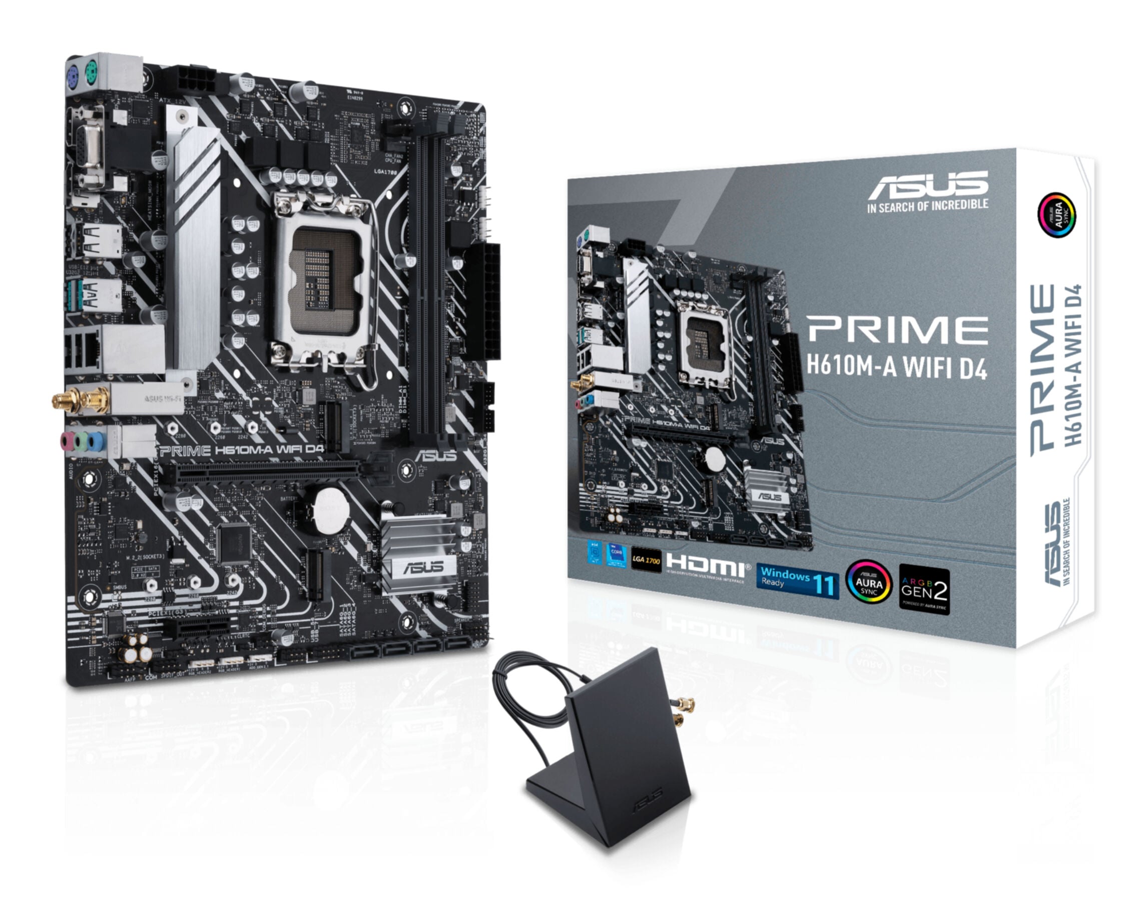 ASUS Mainboard "PRIME H610M-A WIFI D4", ohne farbbezeichnung, B:26,5cm H:5,3cm T:27cm, Mainboards Image