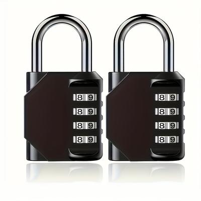TEMU 2pcs Combination Padlocks Lock Resettable 4-digit Padlock With Combination, Combo Lock For Toolbox School Employee Locker Case Luggage Backpack