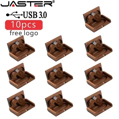 Wooden USB 3.0 Flash Drives 10PCS LOT Free Logo 128GB Pen Drive 64GB 32GB Bamboo Memory Stick
