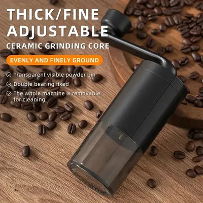 1pc Manual Coffee Grinder Portable Grinder Home Outdoors Travel Hand Crank Coffee Grinder Adjustable