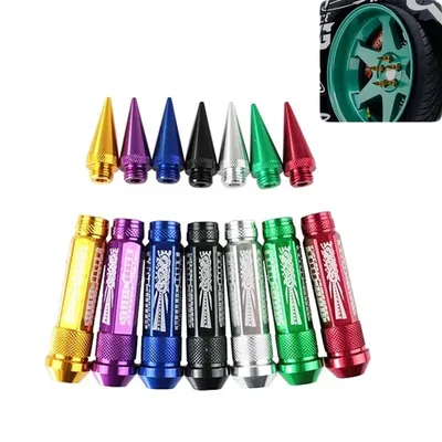 326 Power Car Zubehör Rennrad Radmuttern Schraube m12x 1,5/1,25 Aluminium Universal Spike Konter mutter passend für Honda Suzuki