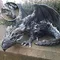 Grande Sculpture de Dragon accroupi de jardin, Statue de gardien, Sculpture de Dragon de jardin,