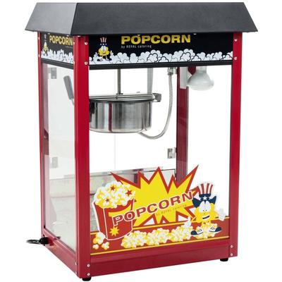Royal Catering - Popcornmaschine Popcornmaker Retro Popcornautomat 1600W 5Kg Dach Schwarz Teflon