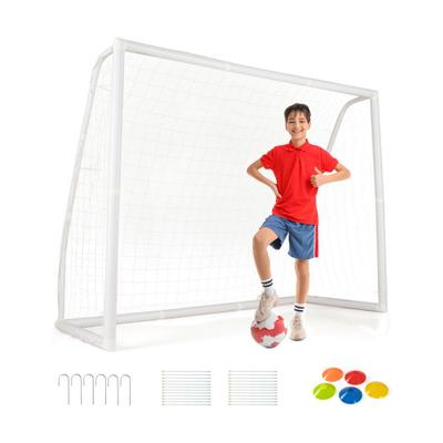 Costway 12' x 6'/8' x 6'/6' x 4' Soccer Goal with Ground Stakes and Soccer Cones