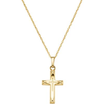 Kette mit Anhänger FIRETTI "Schmuck Geschenk Gold 375 Halsschmuck Halskette Goldkette Kreuz", gold (gelbgoldfarben), Hal