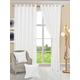 PRIME LINENS Velvet Curtains Luxury Eyelet Ring Top Plush Curtains for Living Room, Bed Room, Home & Office Window Pair Panel with 2 Tie Backs. (White, W 66" x L 72")