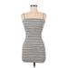 Divided by H&M Casual Dress - Mini Square Sleeveless: Ivory Stripes Dresses - Women's Size Small