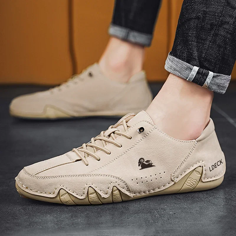 Männer Casual Schuhe Turnschuhe Atmungsaktive Leder Loafer Fahren Schuhe Handgemachte Männer Wanderschuhe Heißer Verkauf Mokassins Mann Schuhe Image