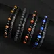 1pc Bracciale in acciaio inossidabile Bracciale con perline in pietra occhio di tigre Bracciale con perline in pietra lavica naturale Bracciale in acciaio inossidabile Gioielli da donna per uomo