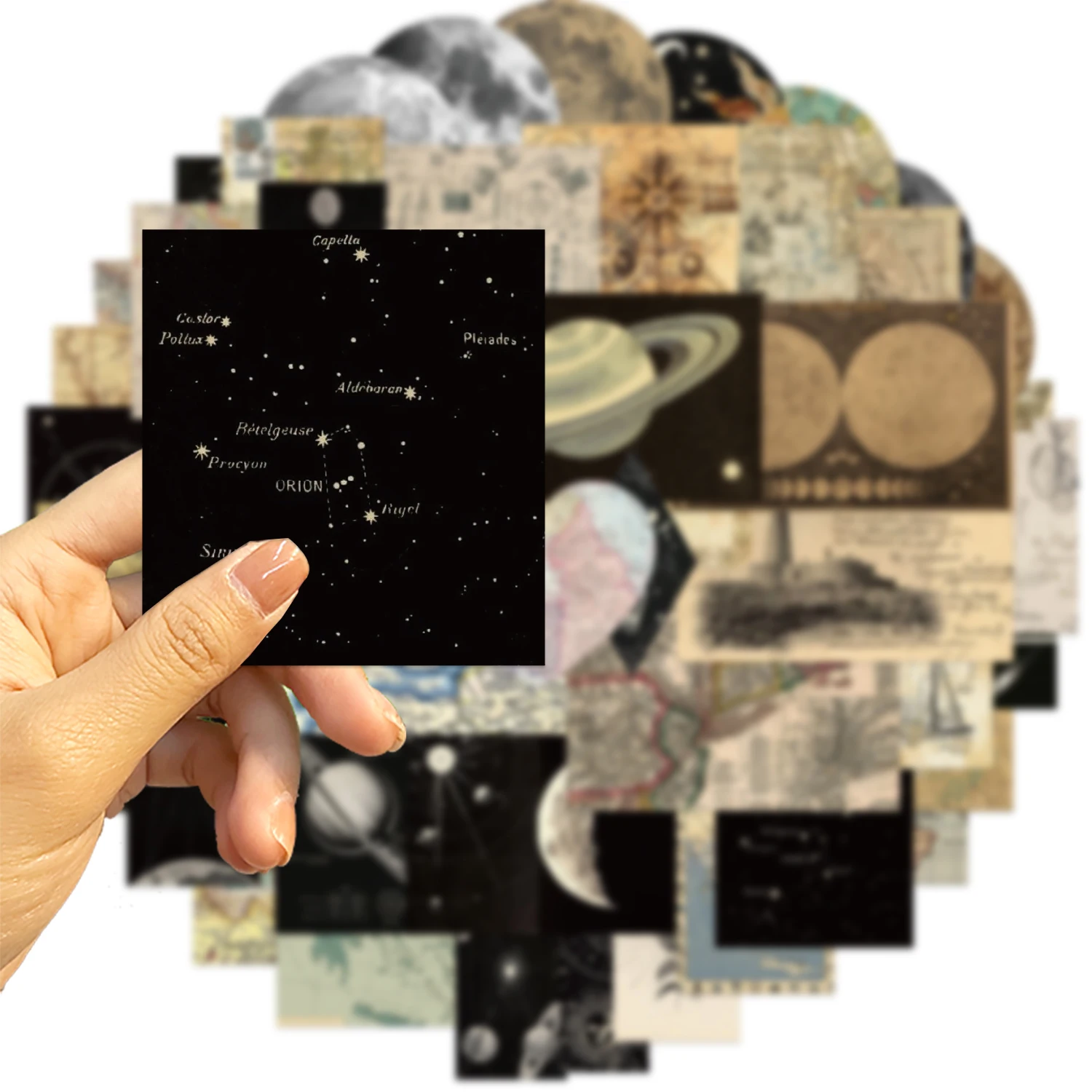 Autocollants Scrapbook série planète, étiquette Graffiti pour journal intime, ordinateur portable, bagages, Skateboard, jouets classiques amusants et élégants, DIY bricolage, 50 pièces