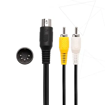 RCA AV Audio Video Lead Cable TV A/V For Sega Mega Drive Master System 1
