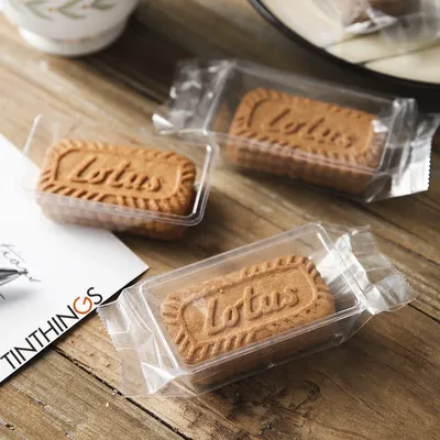 100set Transparant Sealing Bag Long Tray Cookie Brownie Candy Mini Cake Biscuits Nougat Bags