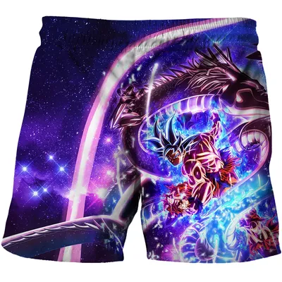3-12Y Kid's Fashion Dragon Ball Z Beach Shorts Children Casual Shorts Girls Boys Cool Swimming