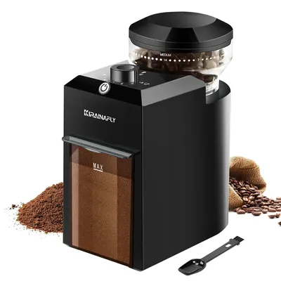 Automatic Burr Mill Coffee Grinder Electric Coffee Bean Grinding With 28 Adjustable Gears for