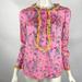 J. Crew Tops | J Crew Liberty Floral Cotton Poplin Ruffle Blouse Women Xxs Nwot Long Sleeve | Color: Pink/Yellow | Size: Xxs