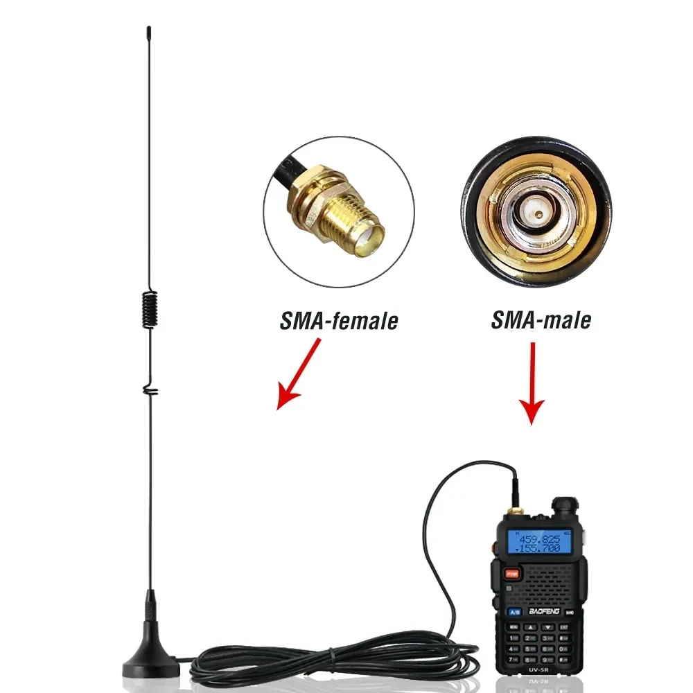 UT-106UV Autoantenne Magnetische SMA-F Dual Band On-board Antenne VHF UHF für Baofeng UV-5R UV82 GT-3TP GT-5 Amateurfunk Zubehör Image
