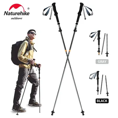 Naturehike Long Wind Trekking Poles Carbon Fiber 7075 Aluminum Alloy Five-section Folding