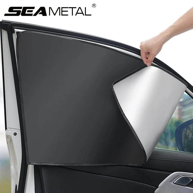 SEAMETAL 2 pezzi finestra laterale per auto tenda parasole protezione solare estiva copertura parasole UV riflettente tende magnetiche per la privacy dell'auto