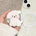 Corea simpatico cane bianco per impugnatura magnetica per telefono Magsafe Tok Griptok supporto per iPhone 15 anello di supporto per custodia di ricarica wireless pieghevole