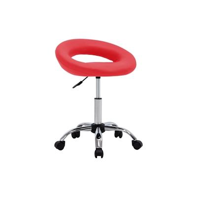 vidaXL Arbeitshocker auf Rollen Rot Kunstleder Image